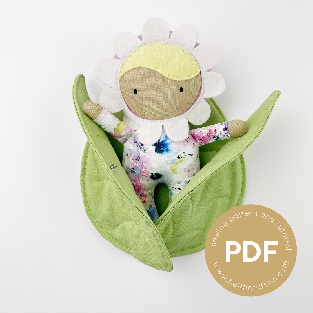 Flower Baby Doll Sewing Pattern, Toy Pdf Sewing Pattern, Tiny Doll