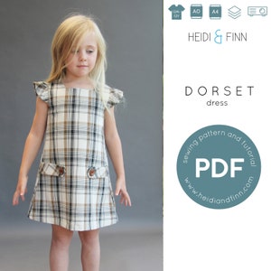 Dorset dress PDF sewing pattern and tutorial 12m-12y  tunic dress jumper  easy sew