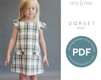 Dorset dress PDF sewing pattern and tutorial 12m-12y  tunic dress jumper  easy sew