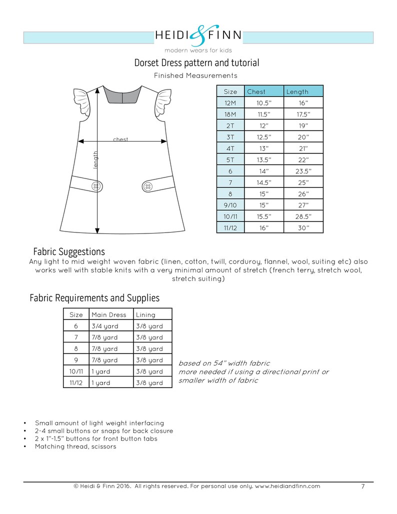 Dorset Kleid Schnittmuster, PDF Schnittmuster, einfaches Kleid Schnittmuster, Sommerkleid Schnittmuster, einheitliches Schnittmuster, einheitliches Kleid Bild 8