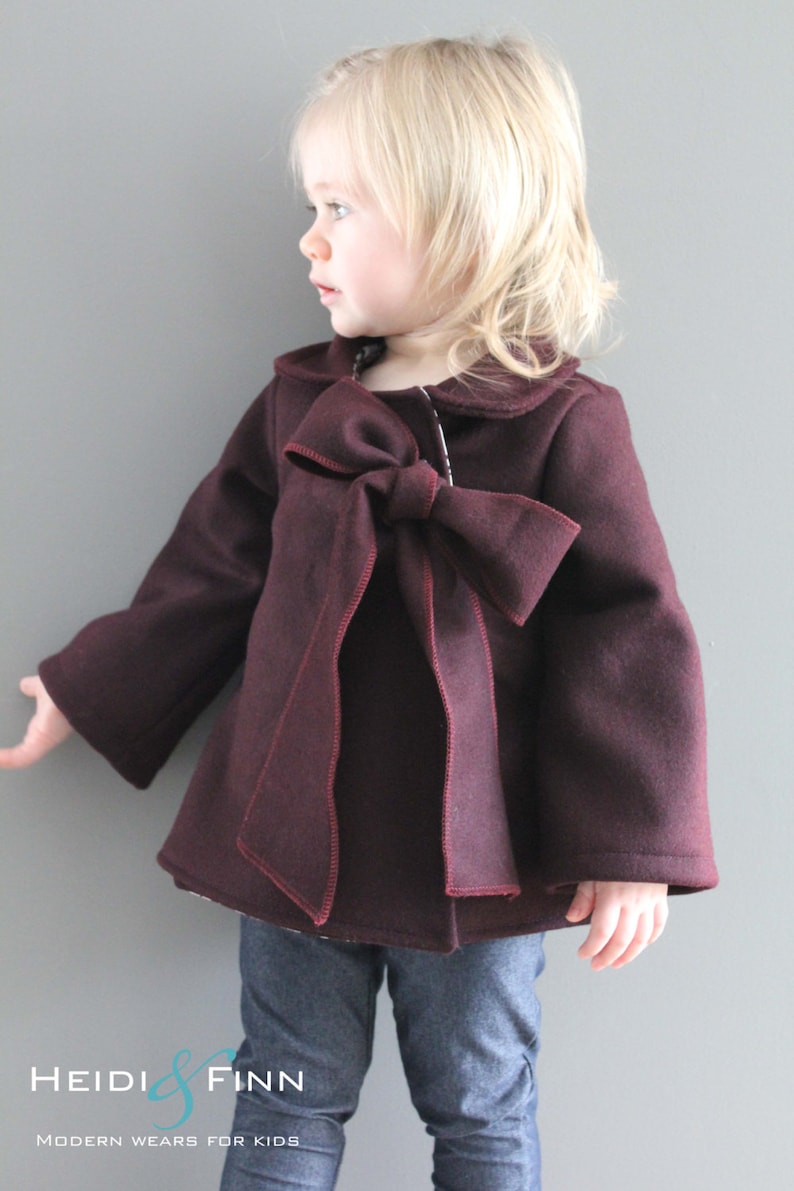 Chic Cocktail Swing Coat, swing coat pdf pattern, holiday coat sewing pattern, fancy coat pattern, swing coat pattern, child coat pattern image 3