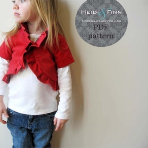 Ruffle Bolero pattern and tutorial PDF 12m-5T perfect for the holidays DIY jacket sweater shrug image 2