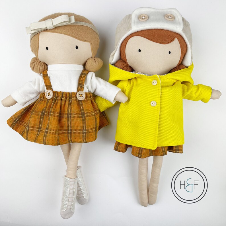 Mini Pals Dress up set 6, sweater weather, doll clothing pattern, doll sewing pattern, doll jacket pattern, doll dress pattern, hat doll pdf image 4