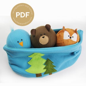 Forest friends sewing pattern, soft ball pattern, toy pattern, pdf sewing pattern, plush animal sewing pattern, bear pdf, fox pdf pattern