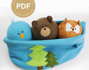 Forest friends sewing pattern, soft ball pattern, toy pattern, pdf sewing pattern, plush animal sewing pattern, bear pdf, fox pdf pattern