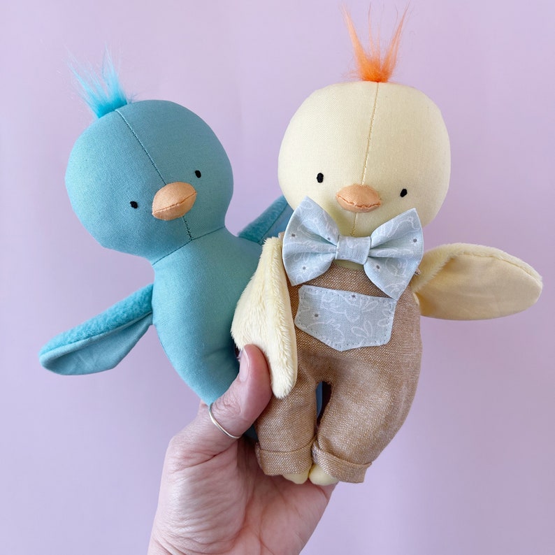 baby chick doll sewing pattern, toy pdf sewing pattern, tiny doll sewing pattern, easy sew pattern, spring chick, chicken doll pdf pattern image 8