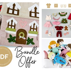 ADVENT Dollhouse backpack BUNDLE 3, advent calendar dollhouse, fabric dollhouse, soft dollhouse pattern, doll clothing pattern, doll pattern