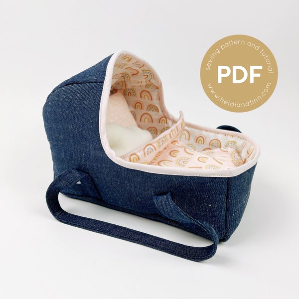 Mini Pals, Schnittmuster für Babypuppenwiege, Schnittmuster für Babytrage, Schnittmuster für Puppenbett, Schnittmuster für Babypuppentrage, Schnittmuster für Puppenwiege