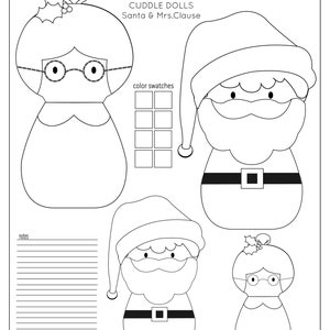 Santa Doll Pattern, CUDDLE DOLL, Doll Sewing Pattern, Christmas Doll ...