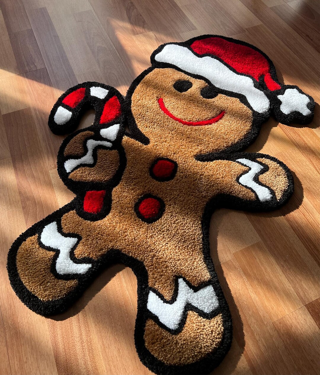 Handmade Gingerbread Man Rug: Tufted Christmas Decor - Etsy