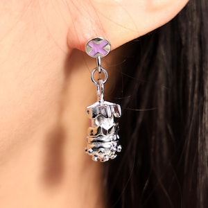 Jinx Grenade Stud Earrings League of Legends Jewelry LoL Couple Gift Valentine&#39;s Day Present Gamer Accessories Gamer Gift for Girlfriend