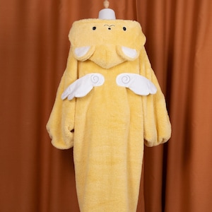 Pijama acogedor de Cardcaptor Sakura Kero-chan, ropa de dormir de vellón coral suave para fanáticos del anime, pijamas acogedores de anime para otoño e invierno, regalo de San Valentín de Kero-chan