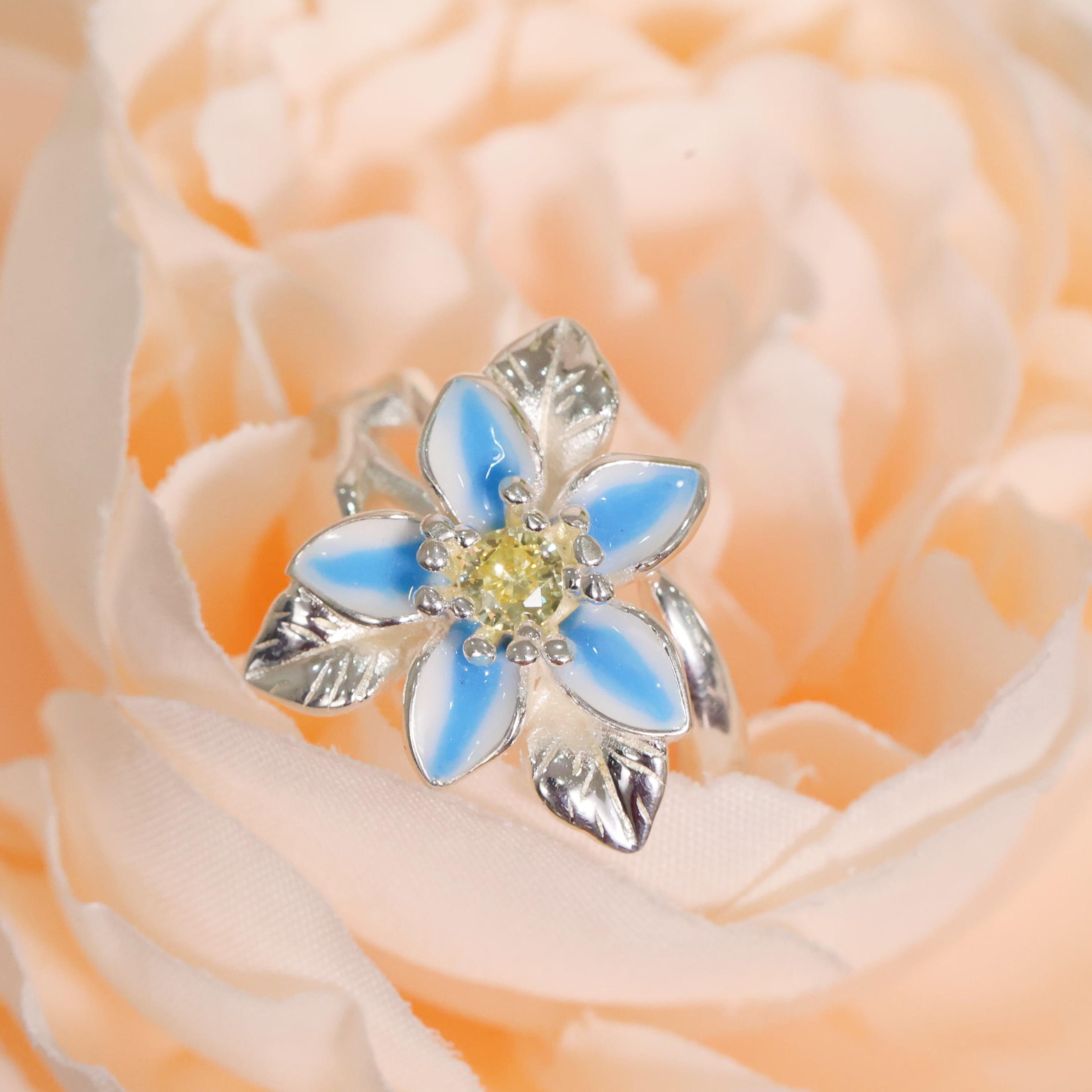 Silent Princess Flower Ring – 925 Sterling Silver Adjustable