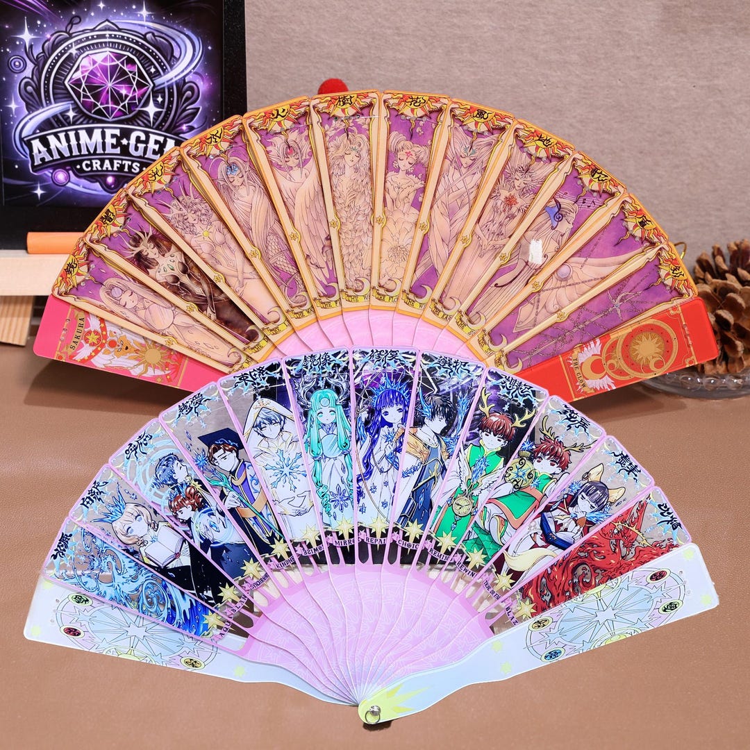 Cardcaptor Sakura Card Fan Double-sided, Clear Card, Magical Clow Girl ...