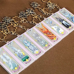 Cardcaptor Sakura Liquid Sand Sleutelhangers Anime Glitter Acryl Charm Set Clow Kaartstijl Magisch Meisje Cadeau voor Tas Ster Clip Anime Lover Gift