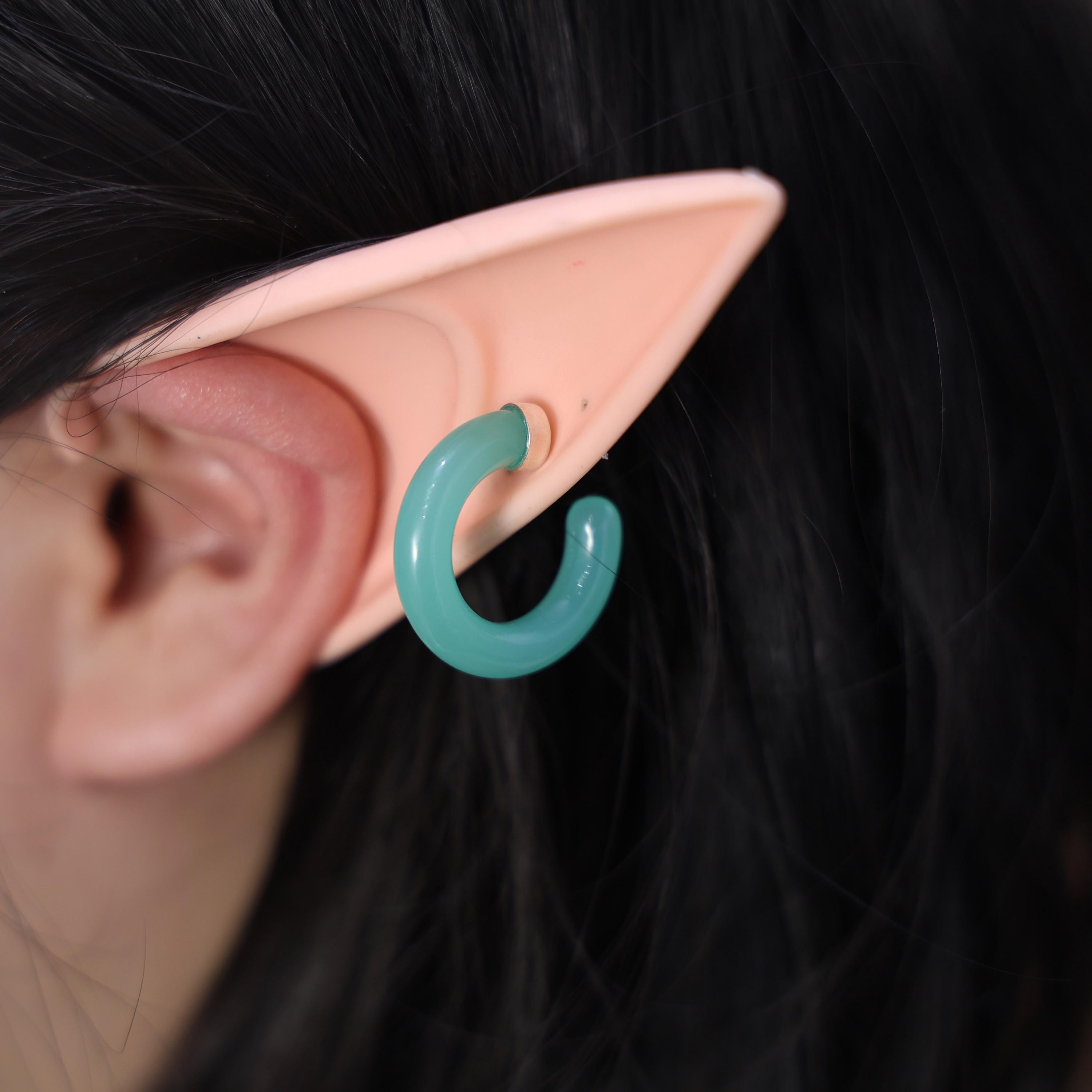Fantasy Forest Glass Hoop Earrings – Handmade Green Elven Style