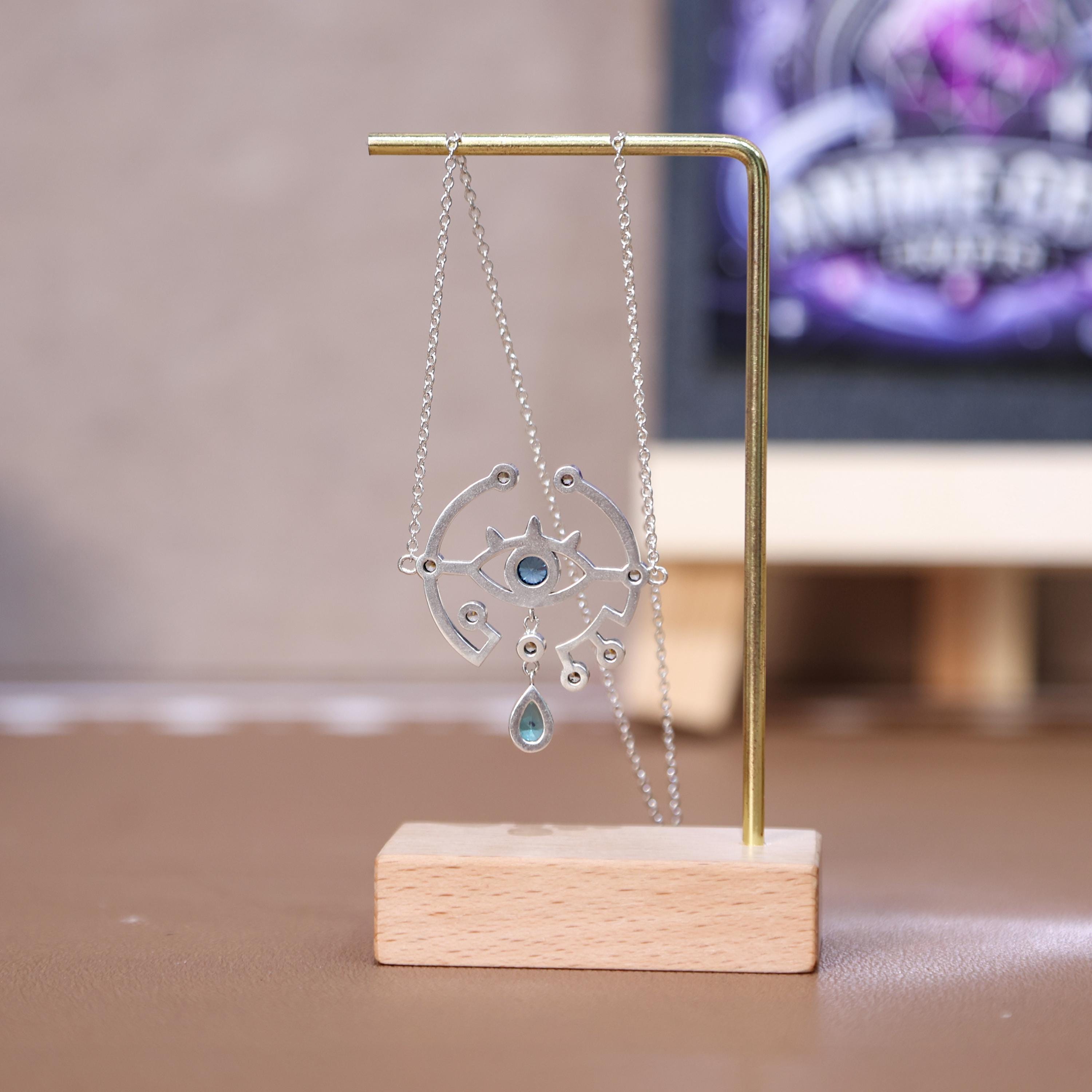 Legend of Zelda Sheikah Eye Necklace Blue Gemstone Sterling Silver ...