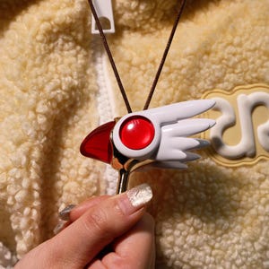 Portachiavi con testa di uccello Cardcaptor Sakura, regalo magico per gli amanti degli anime, ciondolo per gioielli anime fatto a mano, regalo di compleanno perfetto per gli amanti degli anime