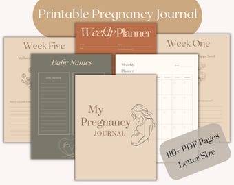 Printable Pregnancy Journal, Weekly Pregnancy Tracker, Pregnancy Journal, Baby tracker, Pregnancy Journal in Earthy Tones, Pregnancy Planner