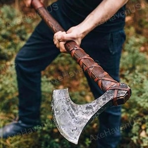 Beautiful Norse Viking Axe Handmade, Bearded Axe, Long Leviathan Axe, Viking Axe, Cosplay Axe, Berserker Axe , Prop, Replica