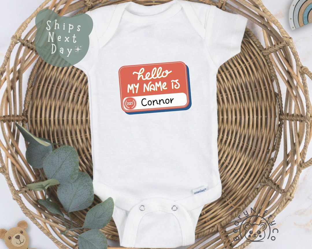 Hello My Name is Baby Onesies® Brand, Personalized Newborn Announcement ...