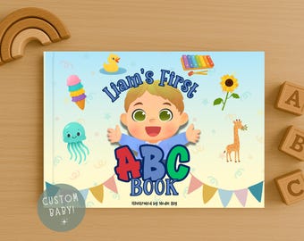 Personalized Baby Alphabet Book: Custom Children's Story Book, Baby ABC Keepsake Gift for Newborns and Toddlers, Customizable Alphabet Book