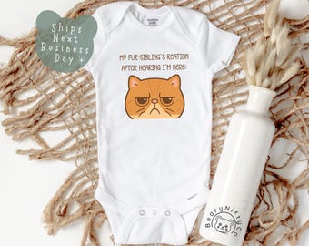 Funny Snobby Cat Baby Shirt, Exotic Shorthair Fur-sibling Baby Outfit, Funny Baby Announcement for New Parents with Furbabies Graphic Tee