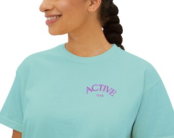 Camiseta deportiva holgada: Top de gimnasio para mujer, algodón estadounidense