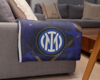 Inter Milan Velveteen Throw Blanket: Soccer Fan Gift