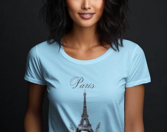 T-shirt Paris Tour Eiffel : t-shirt souvenir de voyage en coton doux