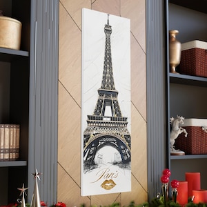 Paris Lovers Canvas, France art work Canvas, Eiffel Tower Art, French artwork