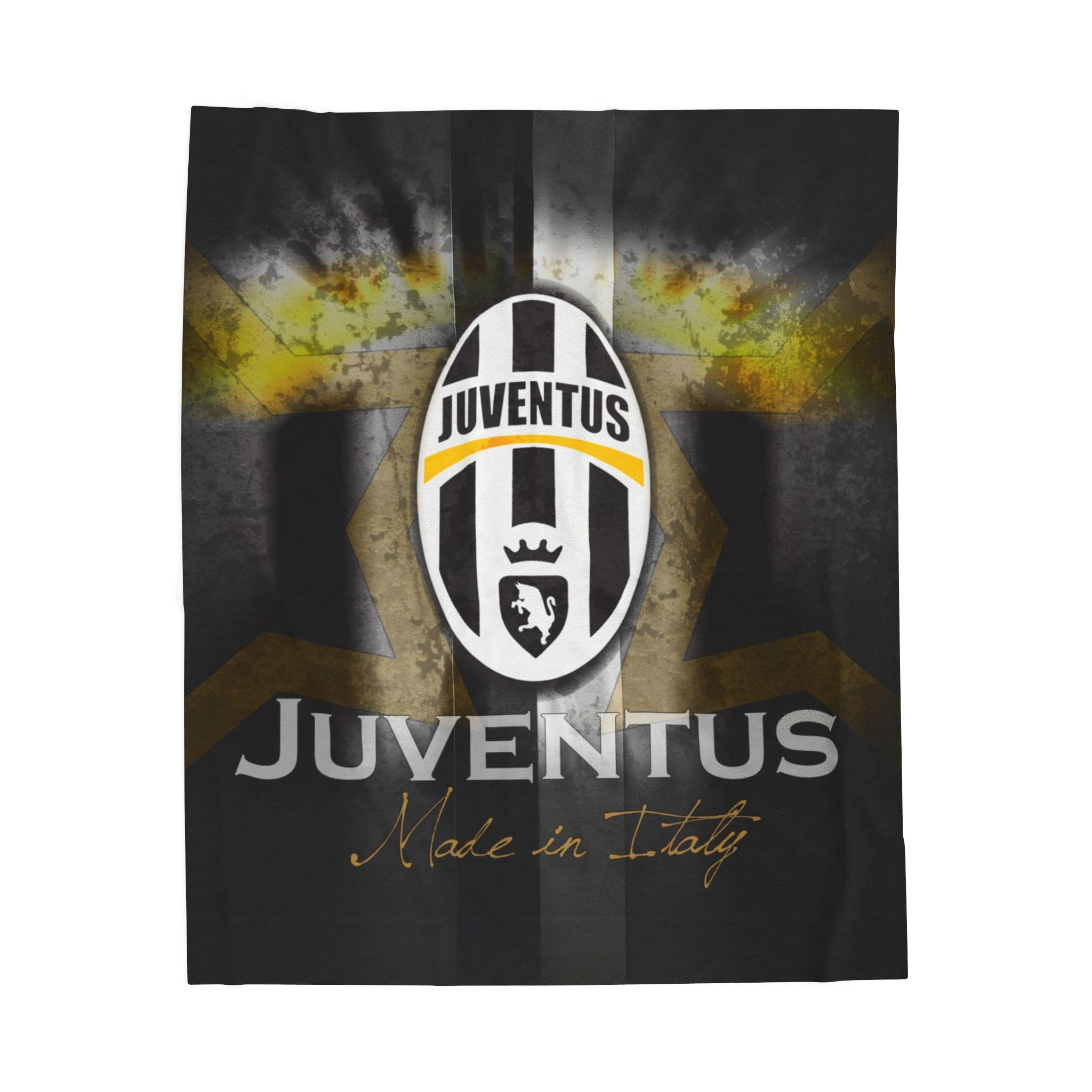Drapeau noir avec le logo du club de football italien Juventus 2K