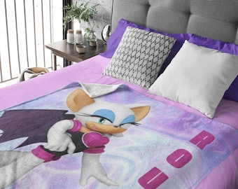 Katoenfluwelen deken Sonic's Rouge, cadeau waaier (50 x 60 inch)