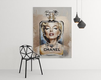 マリリン モンロー ウォール アート - 赤い唇をした白黒のマリリン