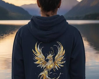 Phoenix Rising Graphic Hoodie, Mythical Bird Sweatshirt