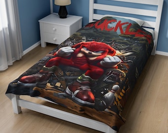 Knuckles Fluwelen deken: Sonic Movie Home Decor