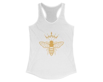 Honey Bee Graphic Racerback Tank Top: Save-the-Bees Wearable Art