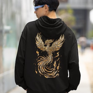 Phoenix Rising Full Zip Hoodie, Greek Mythology Unisex Shirt