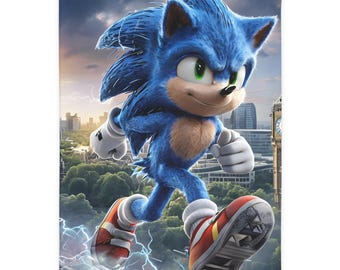 Sonic & Super Sonic katoenfluwelen deken, dubbelzijdige print