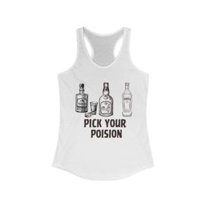 Bar Tank Top - Tequila, Vodka & Whiskey Party Shirt - Women&#39;s Racerback Tank, Graphic Gift for Her, Party Wear