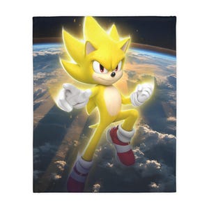 Super Shadow & Sonic Velveteen Blanket: Two-Sided Print Bedding