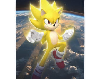 Super Shadow & Sonic katoenfluwelen deken: beddengoed met dubbelzijdige print