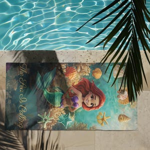 Mermaid Beach Towel: Quick-Dry Polyester & Soft Cotton