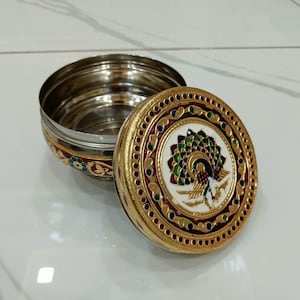 Pack of 100 Meenakari steel boxes Decorative storage boxes Wedding return gift Indian return gift Pooja return gift party favors Diwali gift