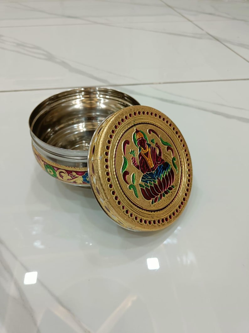 Meenakari steel box, decorative steel box, Gift box, Wedding return gift, pooja return gift, party favors gift, Wedding Favors gift, Baby Shower gifts,  anniversary gifts, housewarming gift, diwali gifts, Indian favors gift, Indian return gift, nikaah return gift etc.