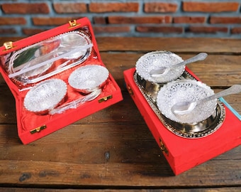 Pack of 100 Silver plated Gift bowl set Wedding favors gift Bulk return gifts party favor gifts pooja return gifts Nikaah return gifts