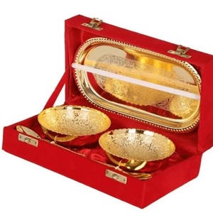 Pack of 100 Gold plated Gift bowl set decorative bowl set Wedding favors gift party favors gift Indian return gift Diwali gift bowl sets