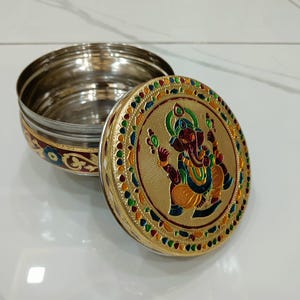 Meenakari steel box, decorative steel box, Gift box, Wedding return gift, pooja return gift, party favors gift, Wedding Favors gift, Baby Shower gifts,  anniversary gifts, housewarming gift, diwali gifts, Indian favors gift, Indian return gift, nikaah return gift etc.