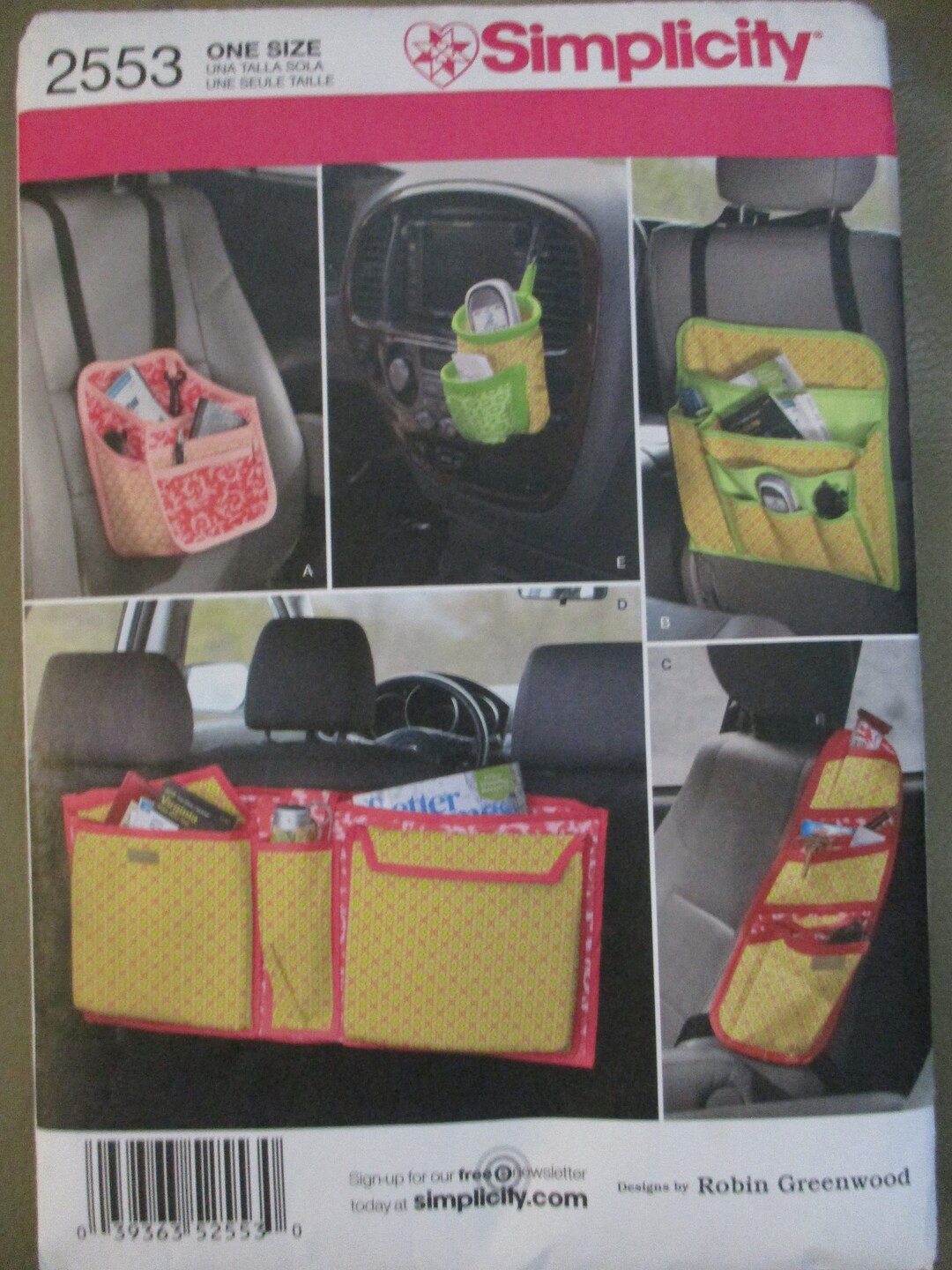 Simplicity Sewing Pattern 2553 Sewing Pattern Car Organizers UNCUT Etsy