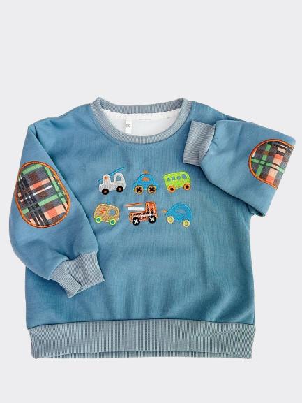 Toddler Embroidered cars Sweatshirt, Embroidered Crewneck, Funny kid's Sweatshirt, Toddler Crewneck Sweatshirt, Funny Sweatshirts